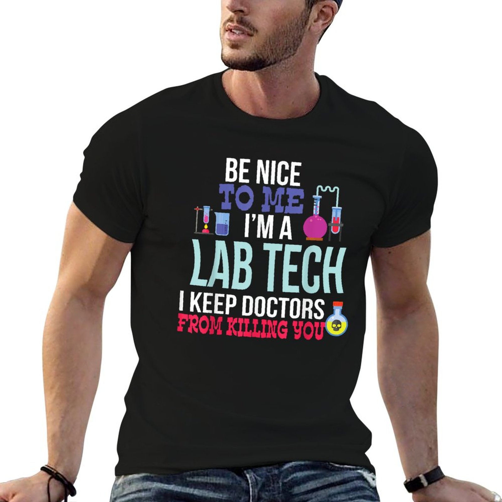Medical Lab Technician - เสื้อยืดตลกๆ สำหรับช่างเทคนิคห้องปฏิบัติการทางการแพทย์ เสื้อยืดวันหยุด