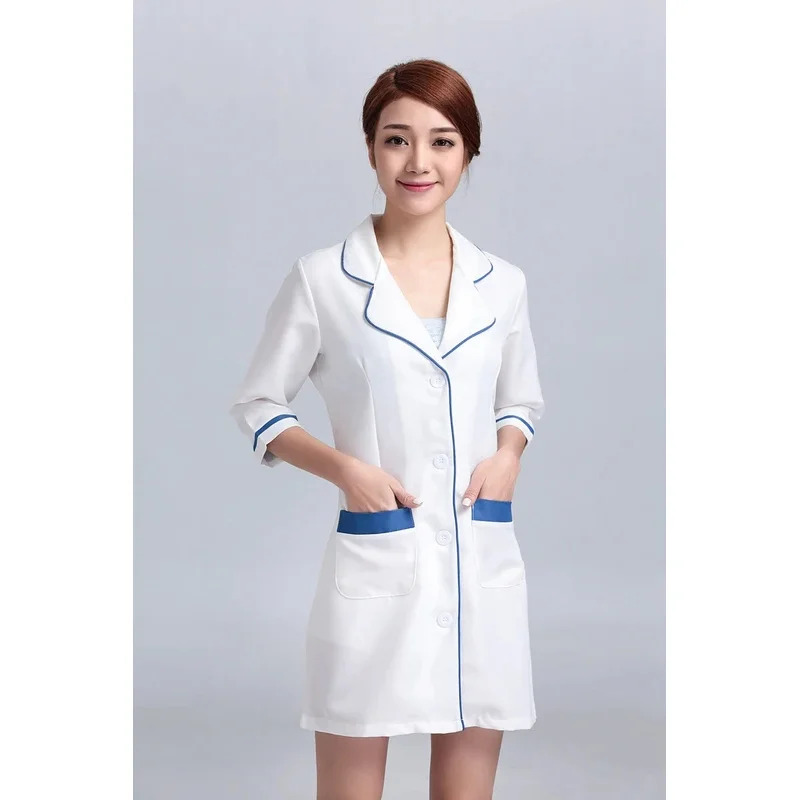 Medical Lab Technician - ชุดพยาบาลโรงพยาบาลสตรี ชุดเอี๊ยม ชุดคลุม ชุดสูท เสื้อกาวน์สีขาว ชุดช่างเทคนิคทางการแพทย์