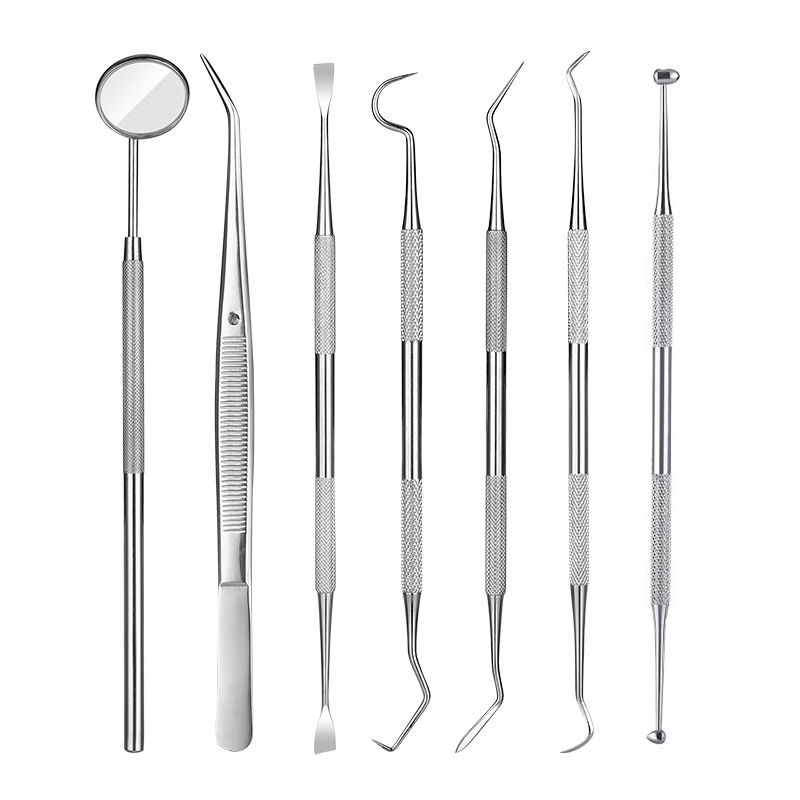 Dental Mirror Probe - 1PCS สแตนเลสสตีลทันตแพทย์เครื่องมือทําความสะอาดกระจกทันตกรรม Double Probe Sickle/Hoe ฟันทําความสะอาดเครื่องมือทันตกรรมผลิตภัณฑ์