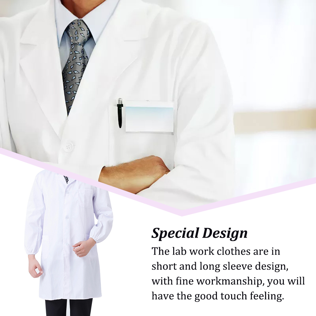 Lab Coat Medical - เสื้อโค้ทกระเป๋าห้องปฏิบัติการแขนยาวชุดสำหรับโรงเรียน