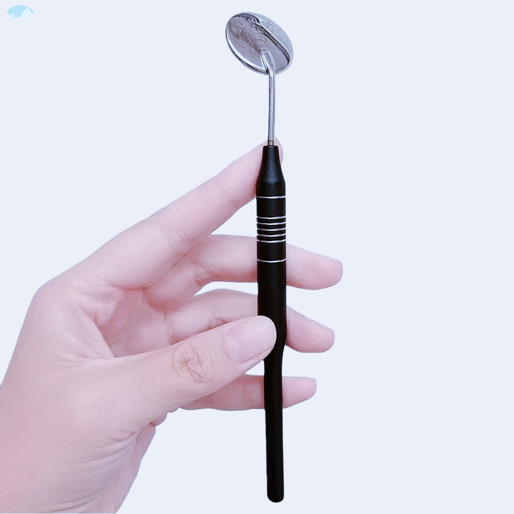 Dental Mirror Probe - ชุดเครื่องมือทันตกรรม 3 ชิ้น สีดำทอง ประกอบด้วย กระจกตรวจฟัน