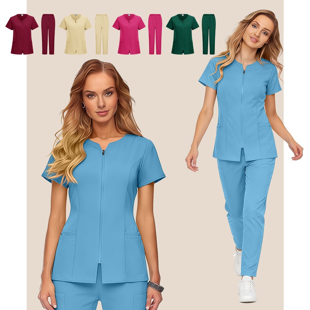 Lab Coat Medical - ชุดยูนิฟอร์มทางการแพทย์แบบขายส่ง ผ้าสแปนเด็กซ์ ยืดได้ ชุดพยาบาล ชุดสปา ชุดยูนิฟอร์มดูแลสุขภาพ