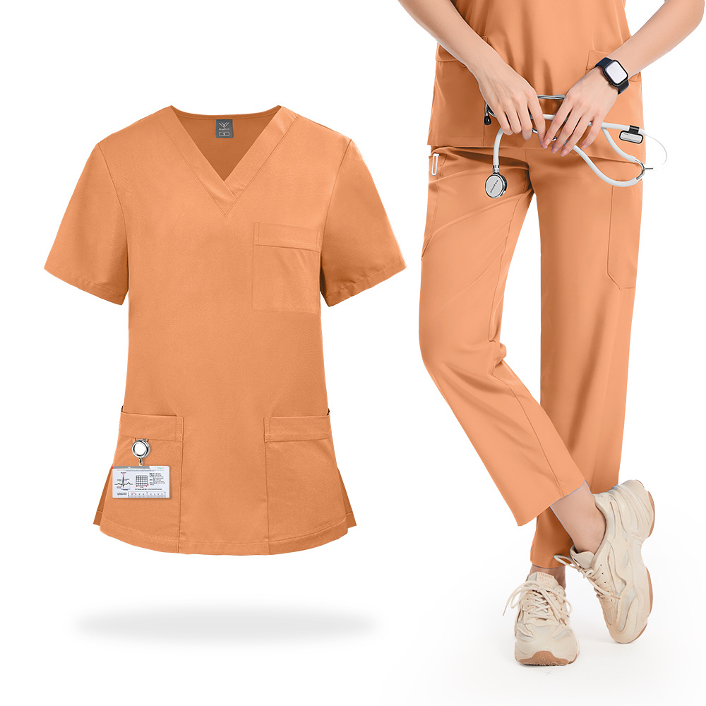 Lab Coat Medical - ชุดยูนิฟอร์มแพทย์ผ่าตัดแขนสั้นเนื้อบาง ชุดล้างมือสำหรับแพทย์ ชุดผ่าตัดสำหรับผู้หญิง เสื้อกาวน์แพทย์ เสื้อกาวน์สำหรับบุคลากรทางการแพทย์