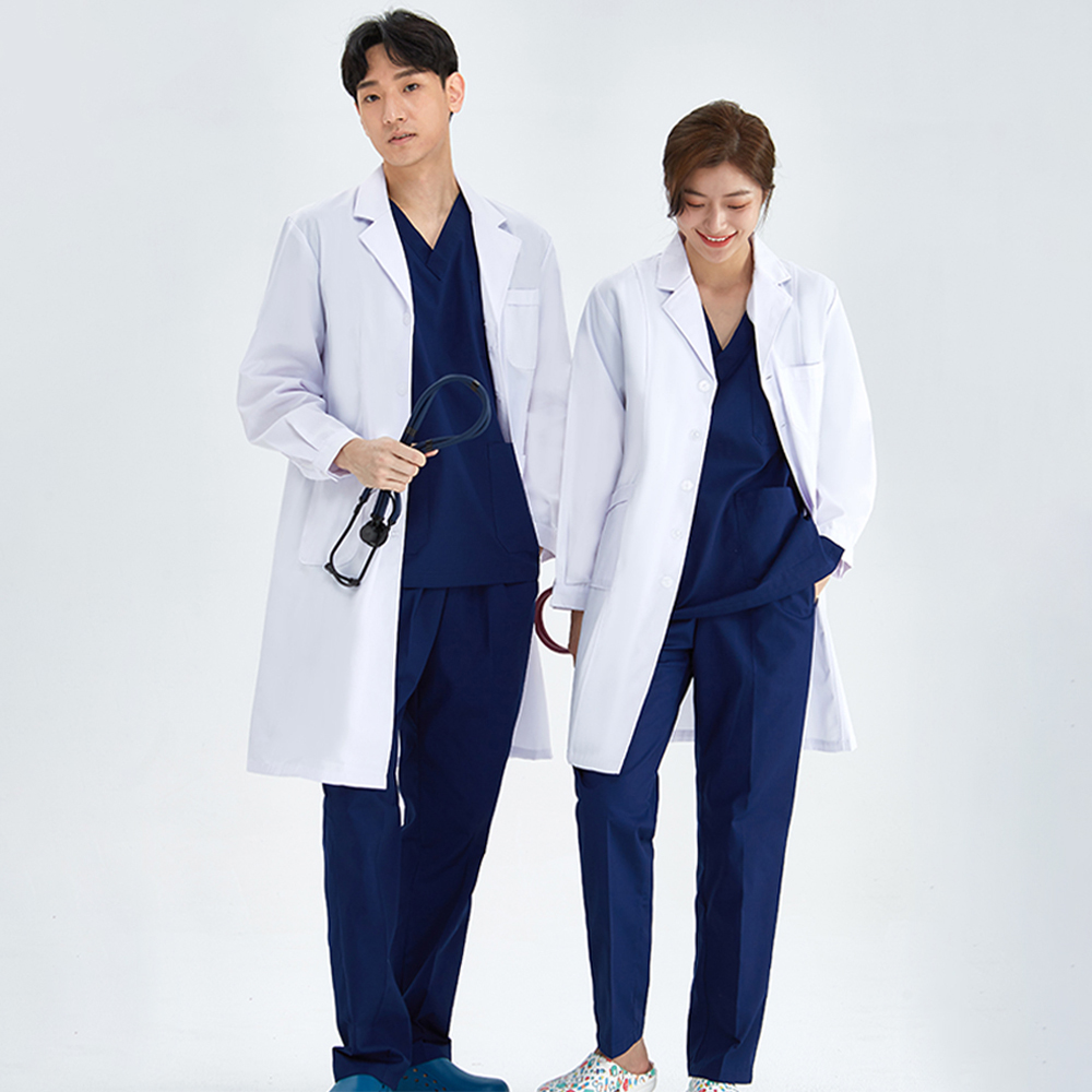 Lab Coat Medical - Unisex เสื้อสีขาว Lab Coat แพทย์โรงพยาบาล Slim