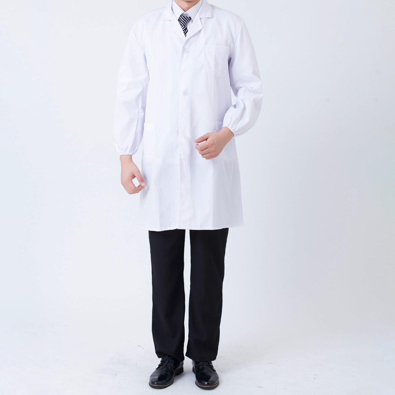 Lab Coat Medical - เสื้อห้องปฏิบัติการสีขาวของนักศึกษาแพทย์พร้อมข้อมือยางยืดออกแบบที่เหมาะกับผิวสําหรับโรงเรียนนักวิทยาศาสตร์โรงพยาบาล