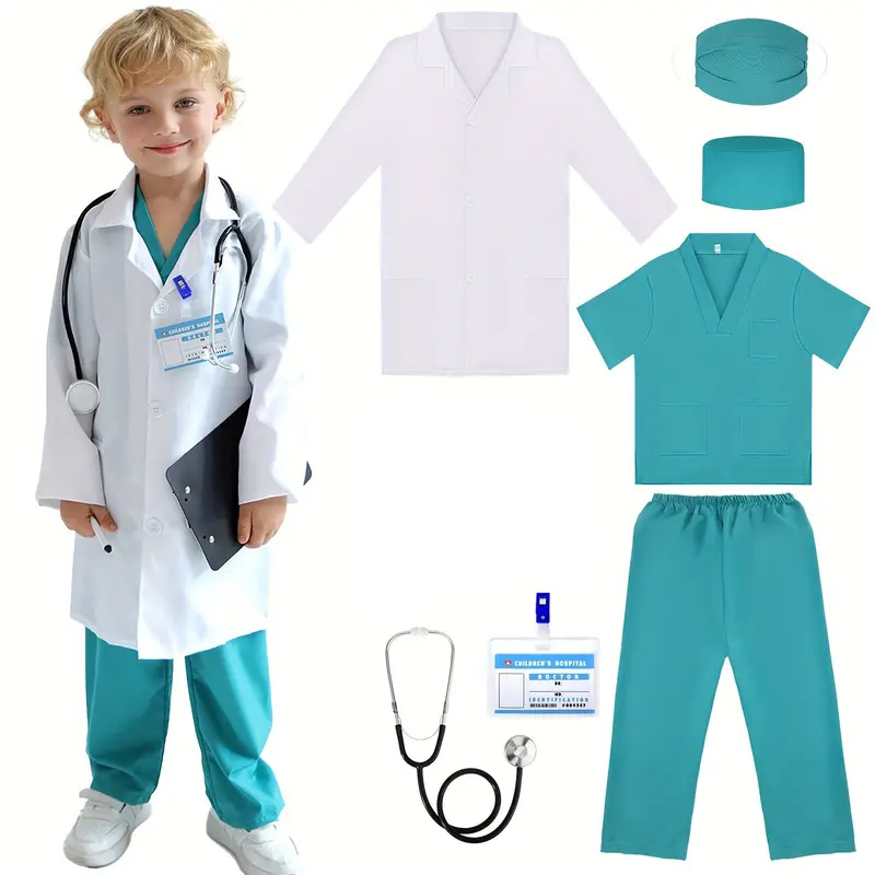 7PCS เด็กหมอพยาบาลคอสเพลย์ชุดเ - Lab Coat Medical บทวิจารณ์และราคา