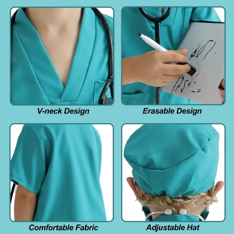7PCS เด็กหมอพยาบาลคอสเพลย์ชุดเ - Lab Coat Medical บทวิจารณ์และราคา