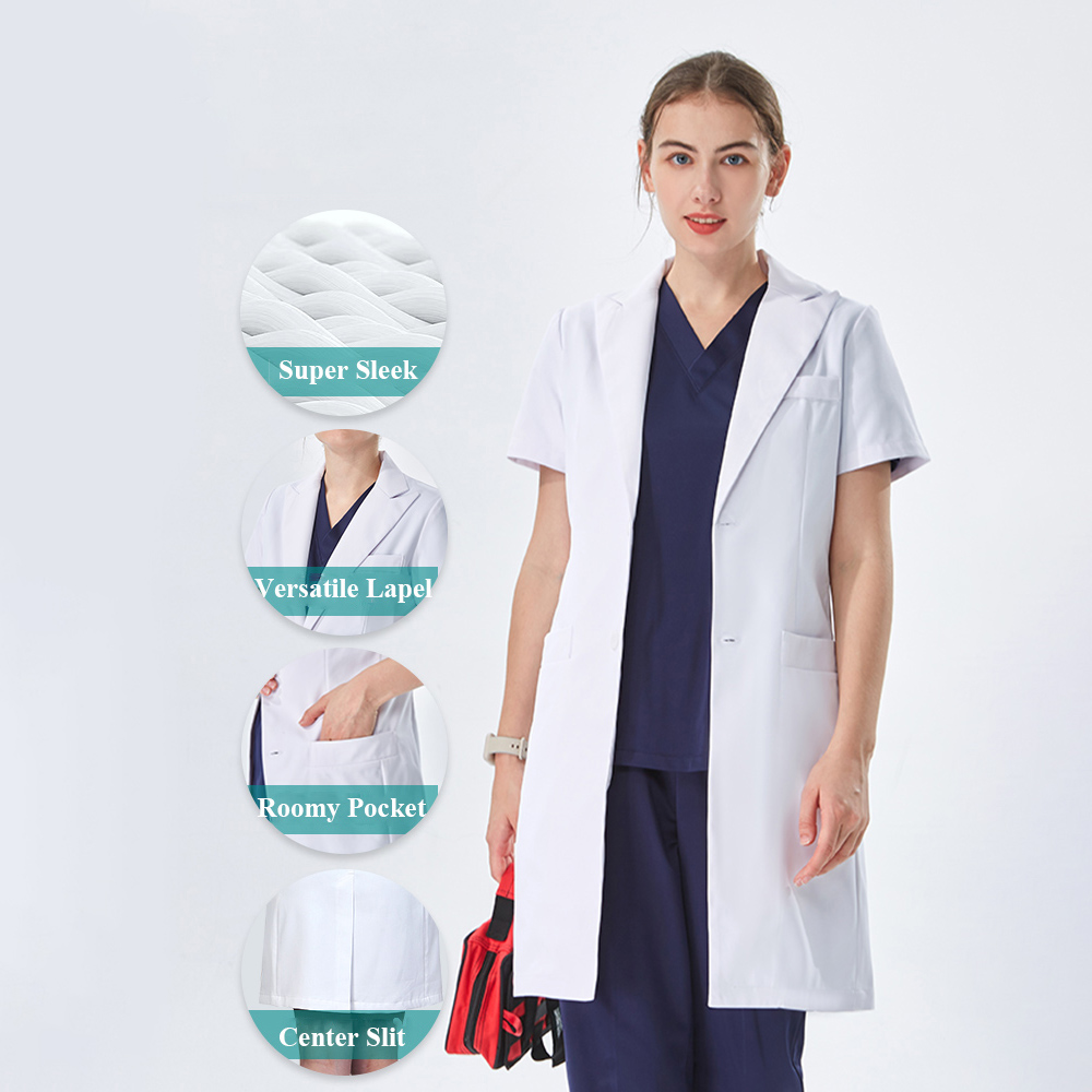 เสื้อกาวน์แพทย์สีขาว คอปก ดีไซ - Lab Coat Medical บทวิจารณ์และราคา